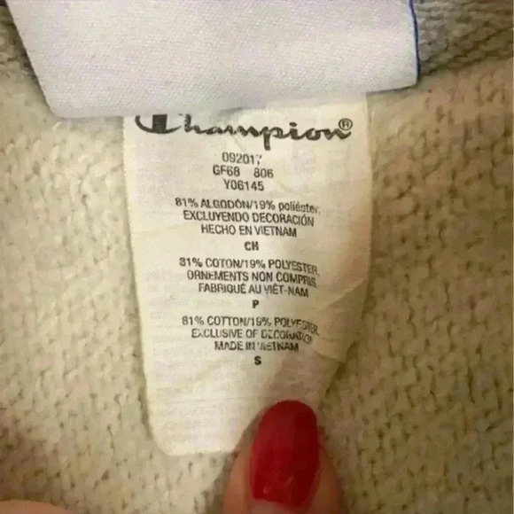 Champion reverse weave heavier light grey hoodie in size small - Picture 4 of 4